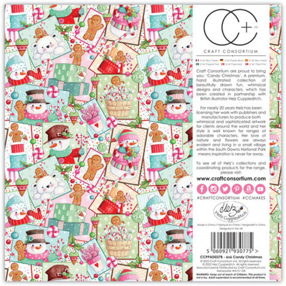 Craft Consortium Candy Christmas 6x6 Inch Paper Pad (CCPPAD037B) Craft Consortium Candy Christmas 6x6 Inch Paper Pad (CCPPAD037B)