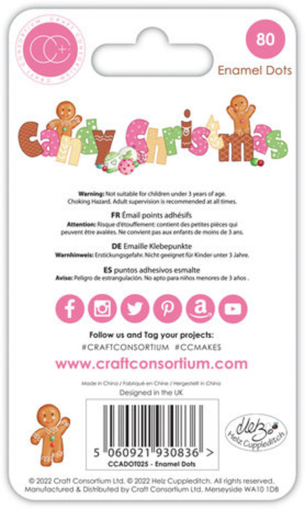 Craft Consortium Candy Christmas Enamel Dots (CCADOT025) Craft Consortium Candy Christmas Enamel Dots (CCADOT025)