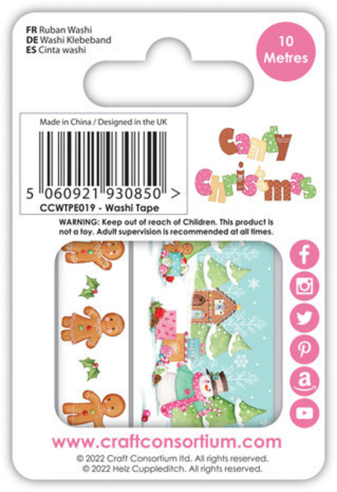 Craft Consortium Candy Christmas Washi Tape (CCWTPE019) Craft Consortium Candy Christmas Washi Tape (CCWTPE019)