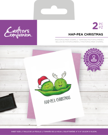 Crafter's Companion Punny Christmas Clear Stamp Hap-pea Christmas (CC-STP-HPEC) Crafter's Companion Punny Christmas Clear Stamp Hap-pea Christmas (CC-STP-HPEC)
