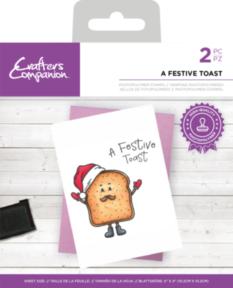 Crafter's Companion Punny Christmas Clear Stamp A Festive Toast (CC-STP-AFET)