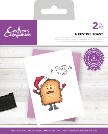 Crafter's Companion Punny Christmas Clear Stamp A Festive Toast (CC-STP-AFET)