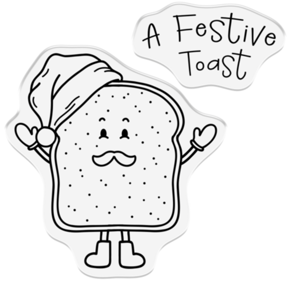 Crafter's Companion Punny Christmas Clear Stamp A Festive Toast (CC-STP-AFET)