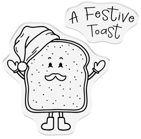 Crafter's Companion Punny Christmas Clear Stamp A Festive Toast (CC-STP-AFET)