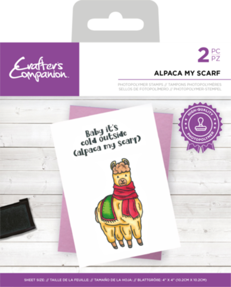 Crafter's Companion Punny Christmas Clear Stamp Alpaca my Scarf (CC-STP-ALMS) Crafter's Companion Punny Christmas Clear Stamp Alpaca my Scarf (CC-STP-ALMS)