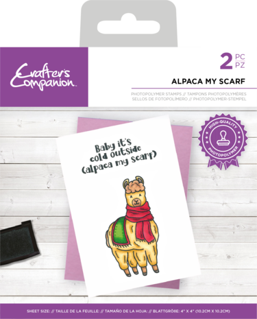Crafter's Companion Punny Christmas Clear Stamp Alpaca my Scarf (CC-STP-ALMS) Crafter's Companion Punny Christmas Clear Stamp Alpaca my Scarf (CC-STP-ALMS)