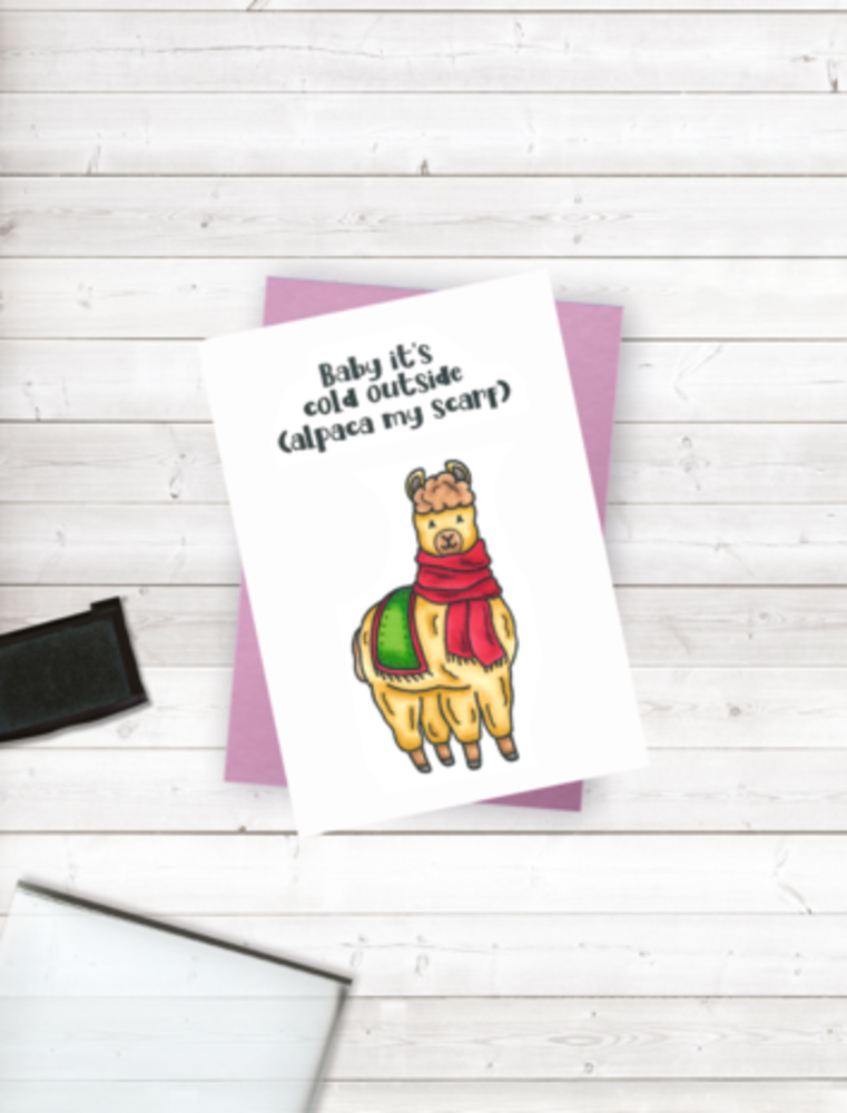 Crafter's Companion Punny Christmas Clear Stamp Alpaca my Scarf (CC-STP-ALMS) Crafter's Companion Punny Christmas Clear Stamp Alpaca my Scarf (CC-STP-ALMS)