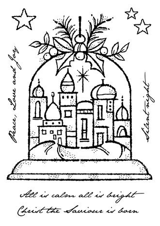 Woodware Silent Night Globe Clear Stamps (FRS943) Woodware Silent Night Globe Clear Stamps (FRS943)