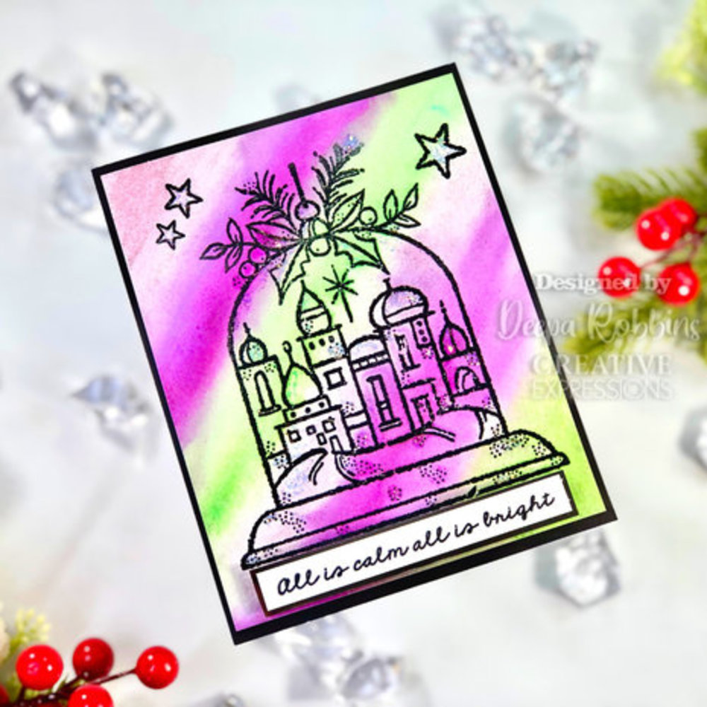 Woodware Silent Night Globe Clear Stamps (FRS943) Woodware Silent Night Globe Clear Stamps (FRS943)