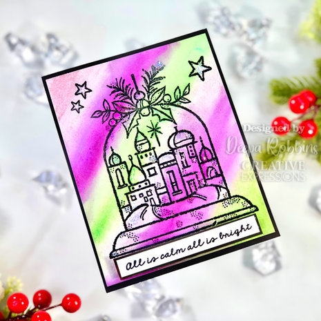 Woodware Silent Night Globe Clear Stamps (FRS943) Woodware Silent Night Globe Clear Stamps (FRS943)