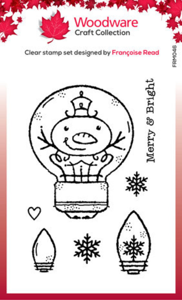 Woodware Snowman Light Bulb Clear Stamps (FRM046) Woodware Snowman Light Bulb Clear Stamps (FRM046)