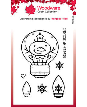 Woodware Snowman Light Bulb Clear Stamps (FRM046) Woodware Snowman Light Bulb Clear Stamps (FRM046)