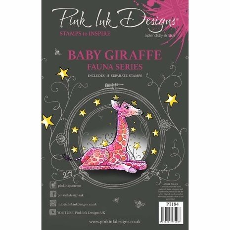 Pink Ink Designs Fauna Series Baby Giraffe A5 Clear Stamp (PI184)