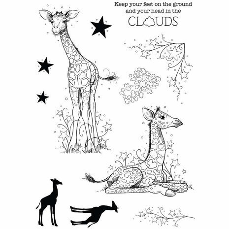 Pink Ink Designs Fauna Series Baby Giraffe A5 Clear Stamp (PI184)
