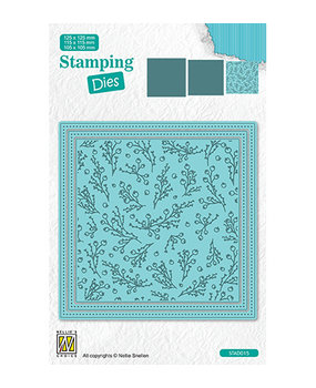 Nellie Snellen Stamping Dies Square Christmas Branches with Berries (STAD015)* Nellie Snellen Stamping Dies Square Christmas Branches with Berries (STAD015)*