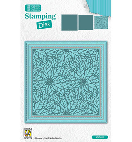 Nellie Snellen Stamping Dies Square Christmas Poinsettia (STAD016)