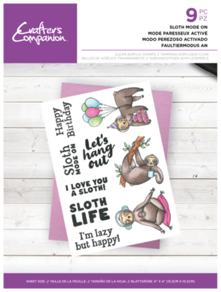 Crafter's Companion Sloth Mode On Clear Stamps (CC-CA-ST-SLMO) Crafter's Companion Sloth Mode On Clear Stamps (CC-CA-ST-SLMO)