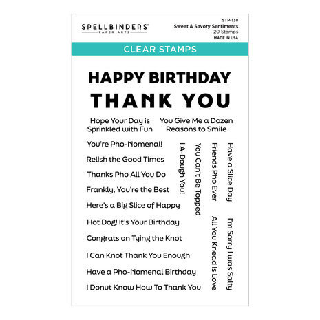 Spellbinders Warm Wishes Camper Sweet & Savory Sentiments Clear Stamp (STP-138)