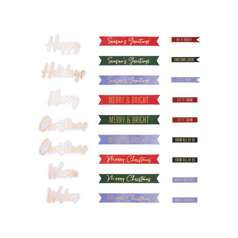 Spellbinders Winter Wonderland Printed Die Cut Sentiments (SCS-245)