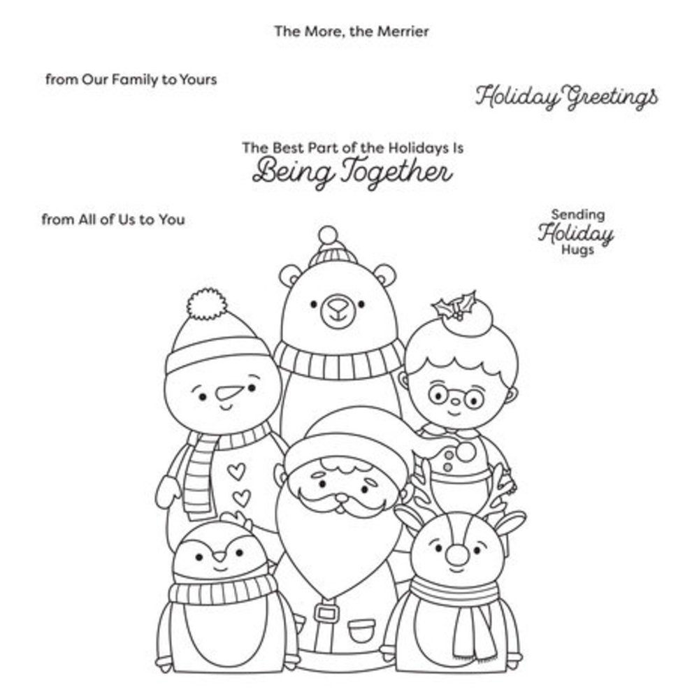 Spellbinders Tinsel Time Holiday Group Hug Clear Stamp (STP-137) Spellbinders Tinsel Time Holiday Group Hug Clear Stamp (STP-137)