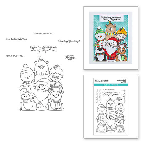Spellbinders Tinsel Time Holiday Group Hug Clear Stamp (STP-137) Spellbinders Tinsel Time Holiday Group Hug Clear Stamp (STP-137)