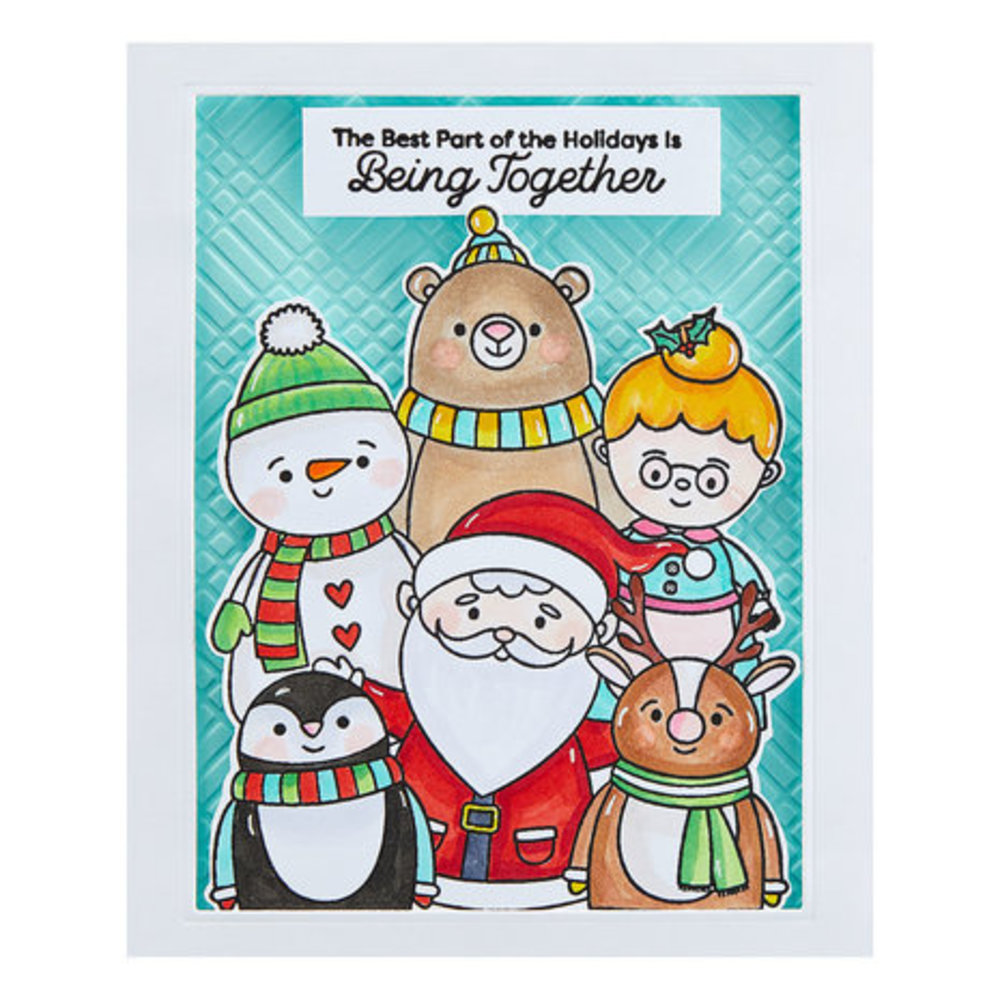 Spellbinders Tinsel Time Holiday Group Hug Clear Stamp (STP-137) Spellbinders Tinsel Time Holiday Group Hug Clear Stamp (STP-137)