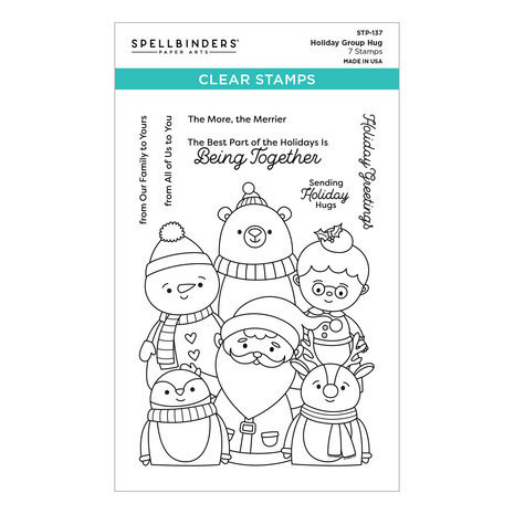 Spellbinders Tinsel Time Holiday Group Hug Clear Stamp (STP-137) Spellbinders Tinsel Time Holiday Group Hug Clear Stamp (STP-137)