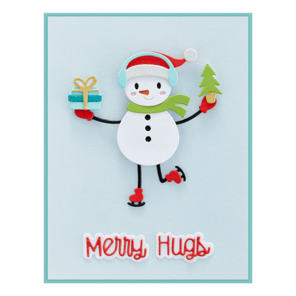 Spellbinders Fustelle Pupazzo Di Neve Ballerino, Set Da 13 Pezzi In Metallo, Per Biglietti E Scrapbooking Natalizi