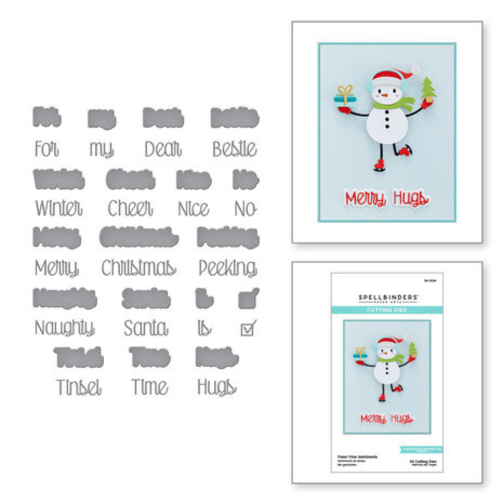 Spellbinders Tinsel Time Snijmal Sentiments (S4-1224)