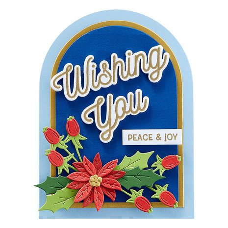 Spellbinders Tinsel Time Lots of Wishing You Sentiments Clear Stamp & Die Set (SDS-176)