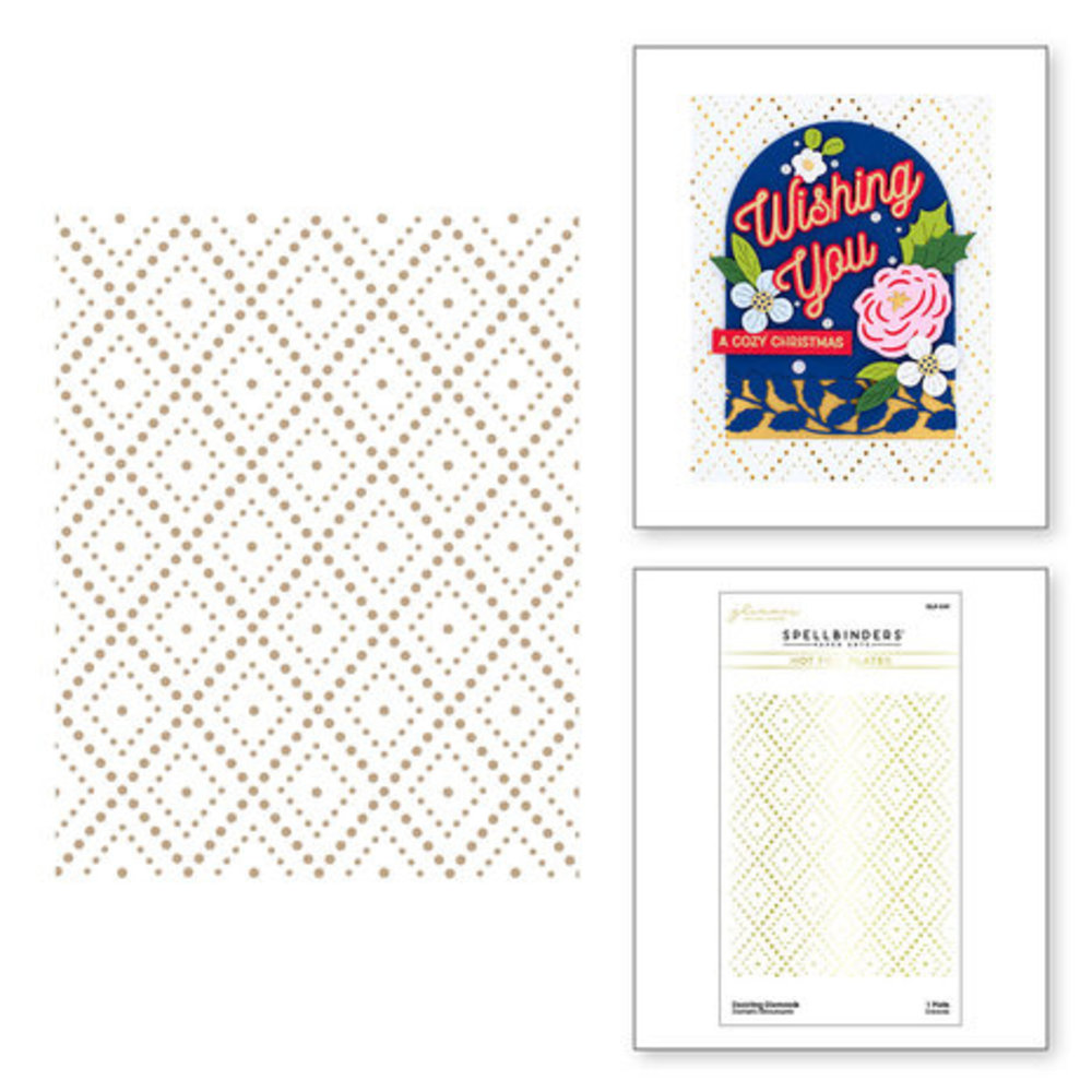 Spellbinders Tinsel Time Dazzling Diamonds Glimmer Hot Foil Plate (GLP-341)
