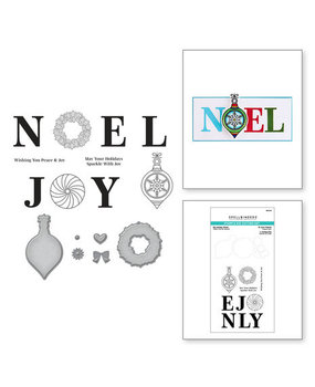 Spellbinders Gnome for Christmas Big Holiday Words Clear Stamp & Die Set (SDS-179)