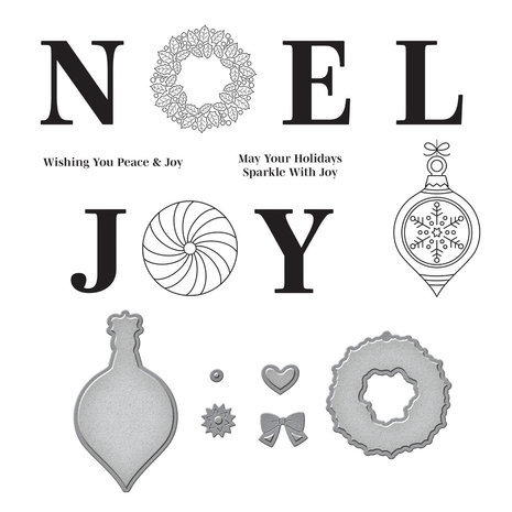 Spellbinders Gnome for Christmas Big Holiday Words Clear Stamp & Die Set (SDS-179)