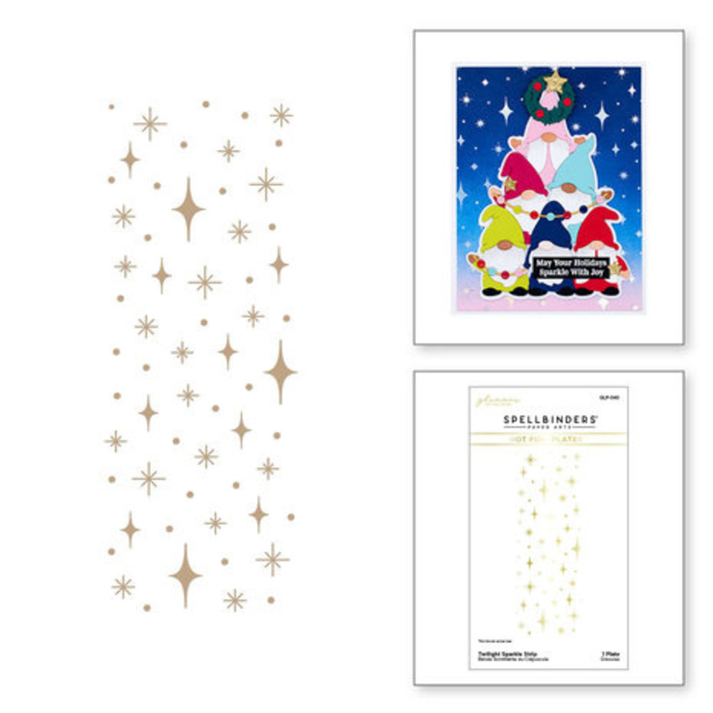 Spellbinders Gnome for Christmas Twilight Sparkle Strip Glimmer Hot Foil Plate (GLP-340) Spellbinders Gnome for Christmas Twilight Sparkle Strip Glimmer Hot Foil Plate (GLP-340)