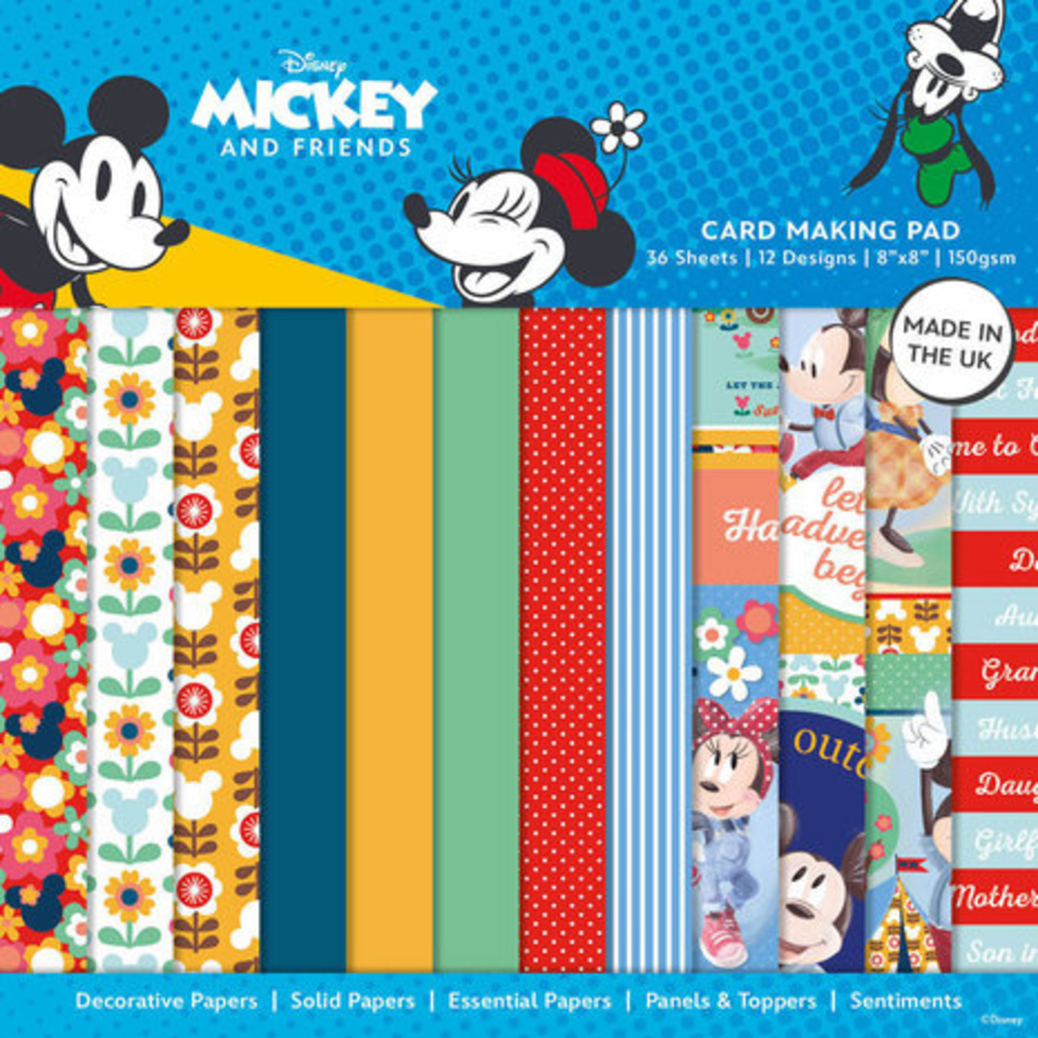 Disney Mickey Mouse Red Cardstock 2 Pages 12x12 Scrapbook Paper EK