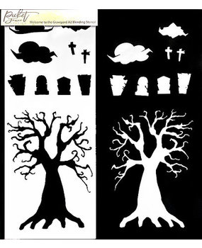 Picket Fence Studios Slimline Welcome to the Graveyard 4x10 Inch Stencil (SC-312)