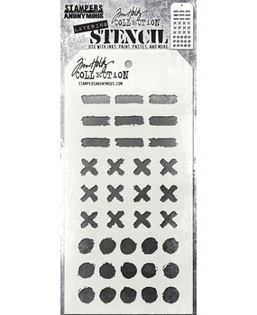 Stampers Anonymous Tim Holtz Markings Layering Stencil (THS160) Stampers Anonymous Tim Holtz Markings Layering Stencil (THS160)