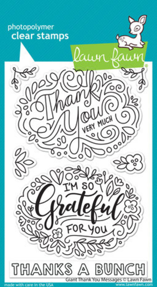 Lawn Fawn Giant Thank You Messages Clear Stamps (LF2935)