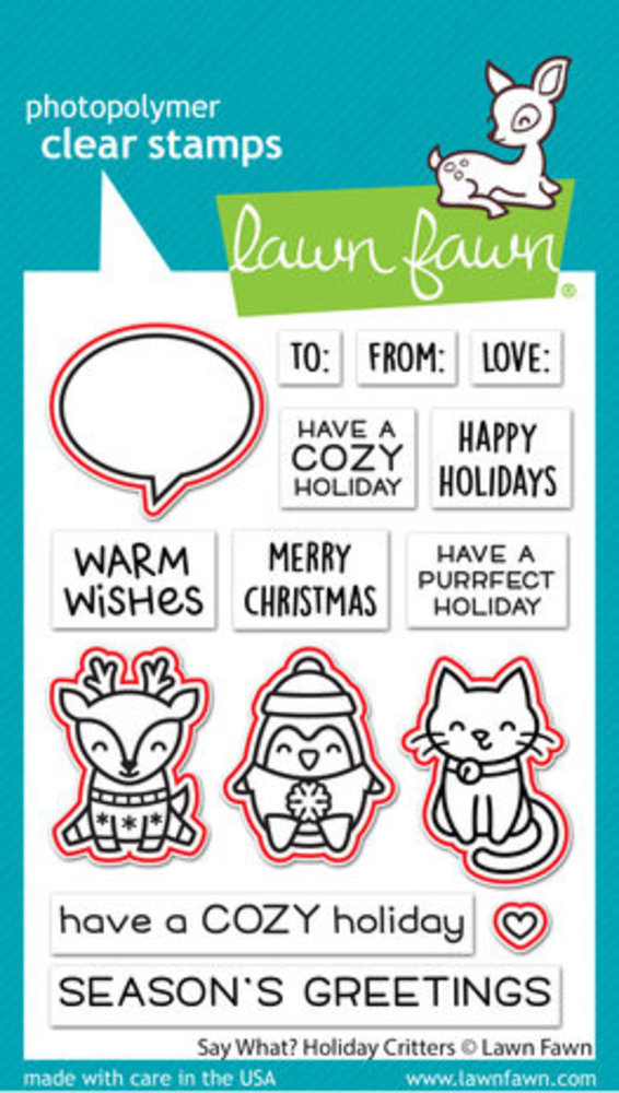 Lawn Fawn Say What? Holiday Critters Dies (LF2952)