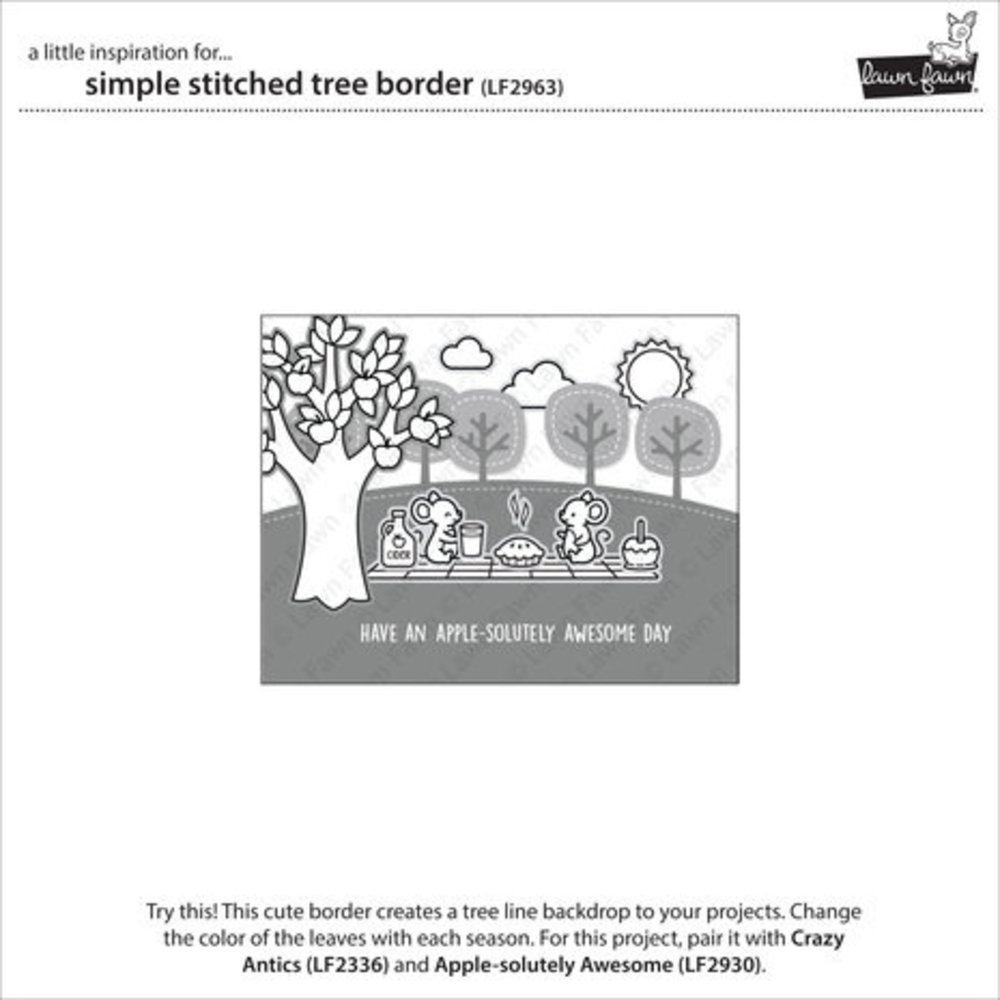 Lawn Fawn Simple Stitched Tree Border Dies (LF2963)