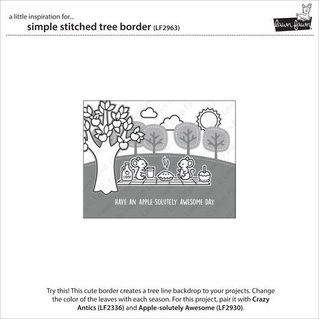 Lawn Fawn Simple Stitched Tree Border Dies (LF2963)