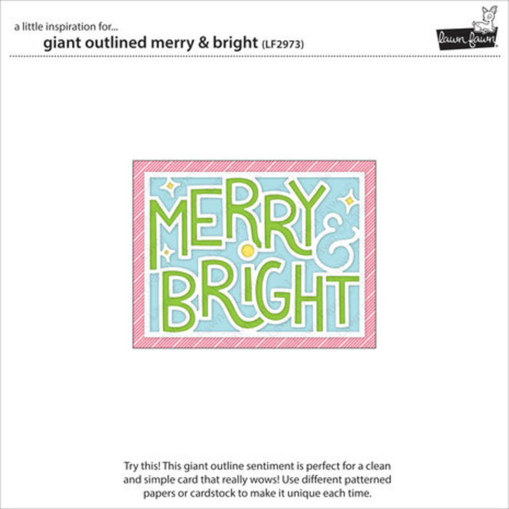 Lawn Fawn Giant Outlined Merry & Bright Dies (LF2973) Lawn Fawn Giant Outlined Merry & Bright Dies (LF2973)