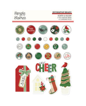 Simple Stories Hearth & Holiday Decorative Brads (18225) Simple Stories Hearth & Holiday Decorative Brads (18225)