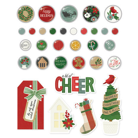 Simple Stories Hearth & Holiday Decorative Brads (18225) Simple Stories Hearth & Holiday Decorative Brads (18225)