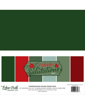 Echo Park Christmas Salutations No. 2 12x12 Inch Coordinating Solids Paper Pack (CSA289015) Echo Park Christmas Salutations No. 2 12x12 Inch Coordinating Solids Paper Pack (CSA289015)