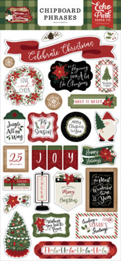 Echo Park Gnome For Christmas 6x13 Inch Chipboard Phrases (GFC290022) Echo Park Gnome For Christmas 6x13 Inch Chipboard Phrases (GFC290022)