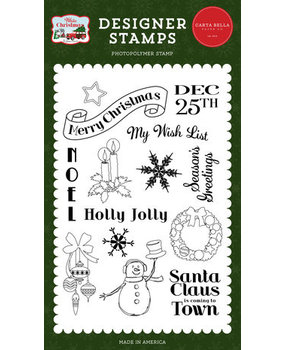Carta Bella White Christmas My Wish List Clear Stamps (CBWC156043)