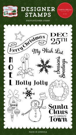 Carta Bella White Christmas My Wish List Clear Stamps (CBWC156043)