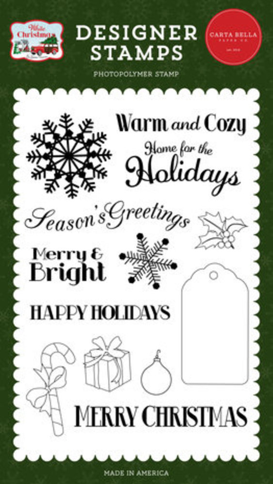 Carta Bella White Christmas Home For the Holidays Clear Stamps (CBWC156044) Carta Bella White Christmas Home For the Holidays Clear Stamps (CBWC156044)