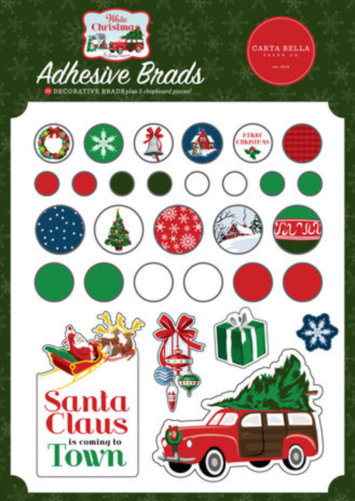 Carta Bella White Christmas Adhesive Brads (CBWC156020) Carta Bella White Christmas Adhesive Brads (CBWC156020)